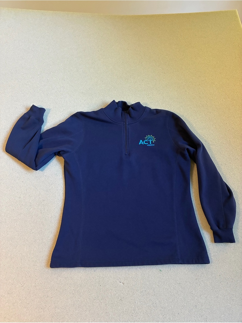 Sport-Tek Navy Quarter-Zip with Teal Embroidered Logo Size XXL